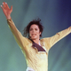 Michael Jackson preforms before an estimated audience of 60,000 in Brunei on July 16, 1996.